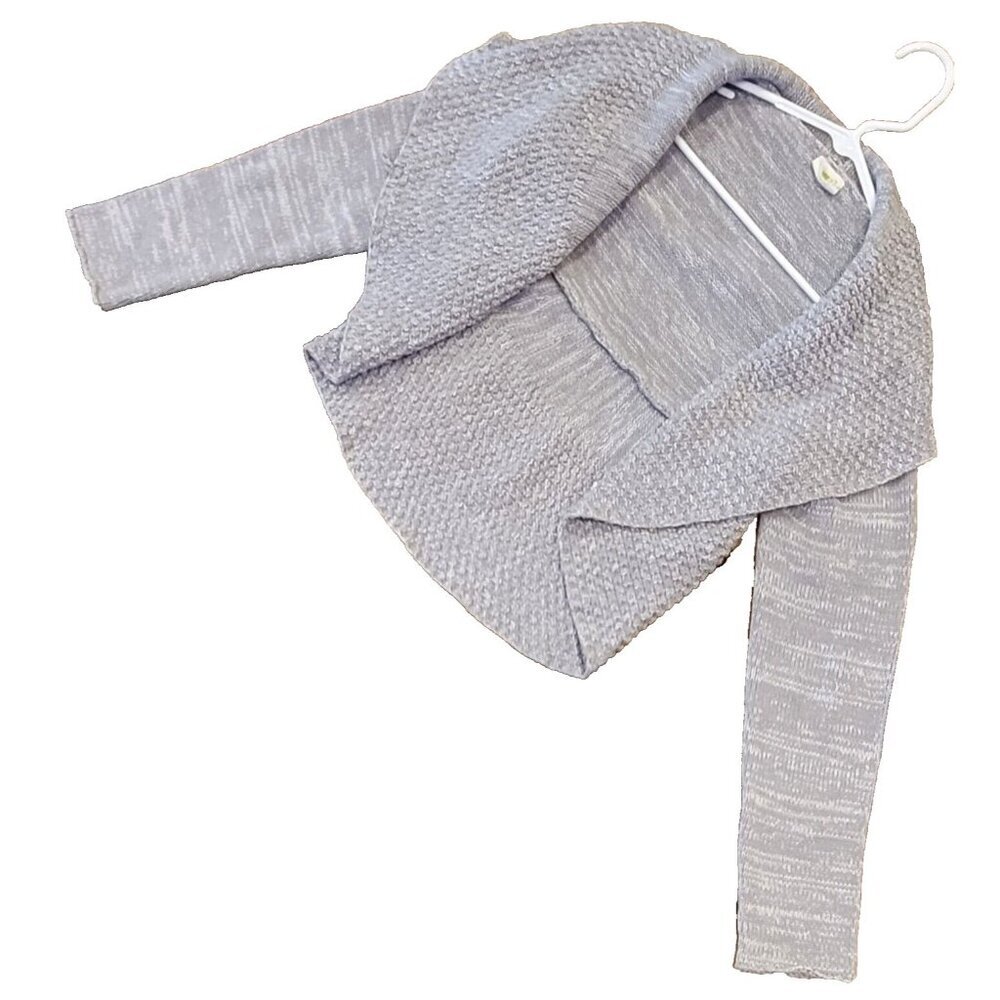 Crazy 8 Sweater Cardigan Cropped Cape Long Sleeve Gray Girls Juniors XL (14)